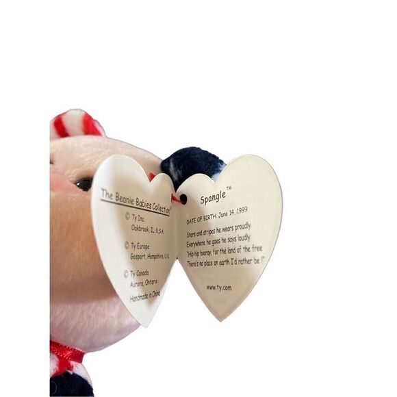 Pink Face Spangle Bear 1999 Ty Beanie Baby Plush Collectible Nostalgia Stuffed A - Picture 3 of 10